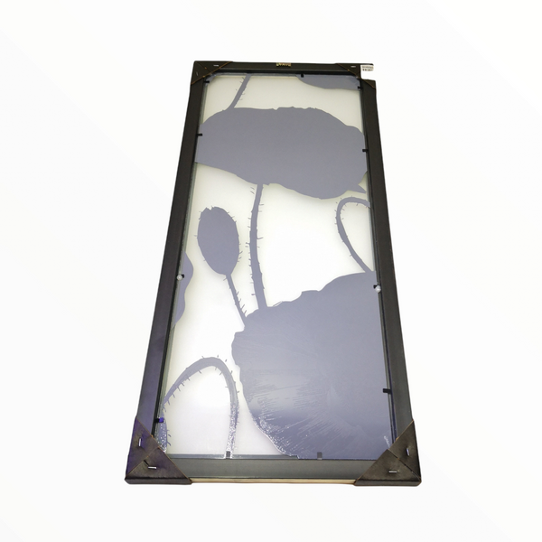 Cuadro Decorativo Flores Dorado Cristal Con Marco 64x28 Cms