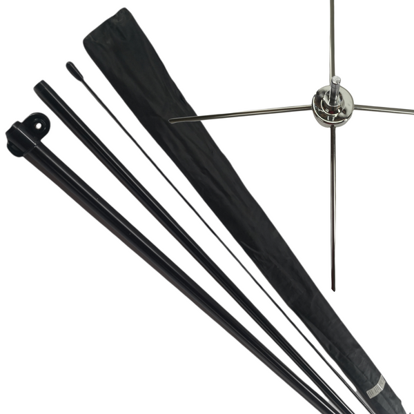 Asta de bandera 3.5m + base cruceta premium