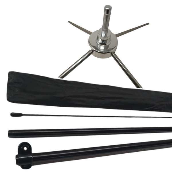 Asta de bandera 2.8m + Base cruceta premium