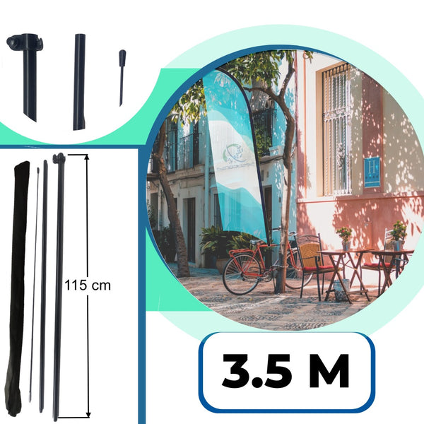 1 asta bandera 3.5 + cruceta simple + pivote + dona soporte