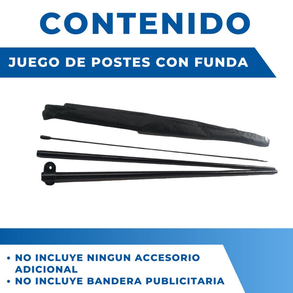 1 Asta de bandera 2.8m aluminio + fibra de vidrio