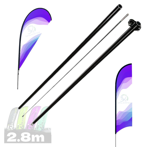 Asta de bandera 2.8m + Base cruceta premium