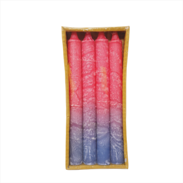 Kit 4 Velas De Cera Largas 2 Colores