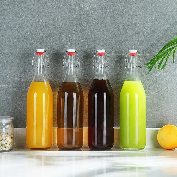 12 Botellas De Vidrio + Tapón Mecanico 250ml