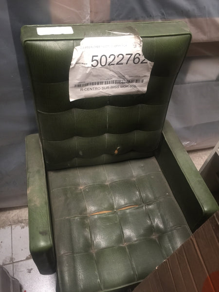 SILLA OFICINA GIRATORIA VERDE VINIPIEL VINTAGE 107 X 65 USADA