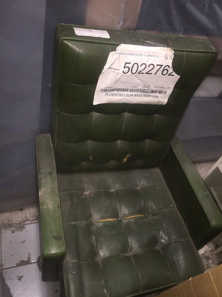 SILLA OFICINA GIRATORIA VERDE VINIPIEL VINTAGE 107 X 65 USADA