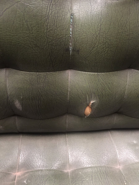 SILLA OFICINA GIRATORIA VERDE VINIPIEL VINTAGE 107 X 65 USADA