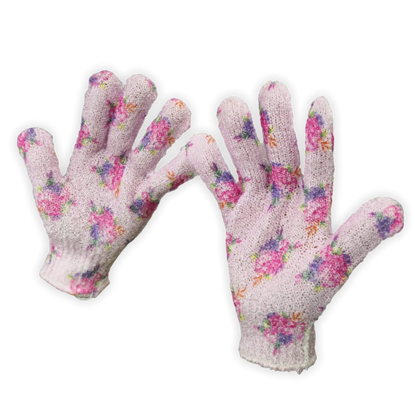 10 Par guantes de baño exfoliantes Avon Flores