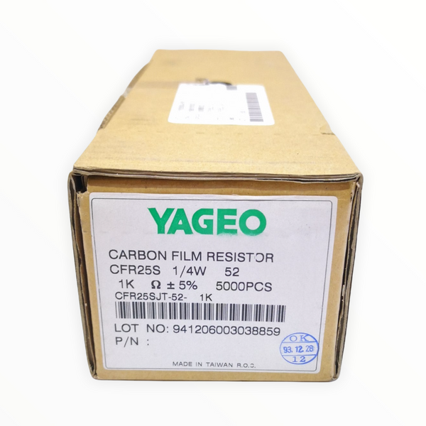 Resistencias 1k Ohm 1/4w 100 pz