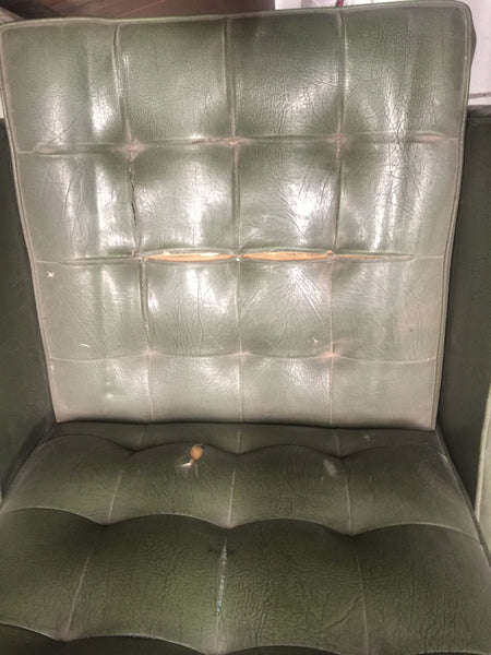 SILLA OFICINA GIRATORIA VERDE VINIPIEL VINTAGE 107 X 65 USADA