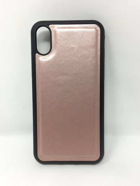 Funda Dura Generica para iPhone X Celular Piel Saffiano Colores