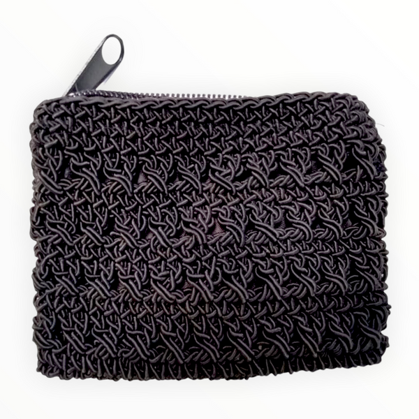 Monedero con cierre artesanal tejido tela 10x8 cms 10pza